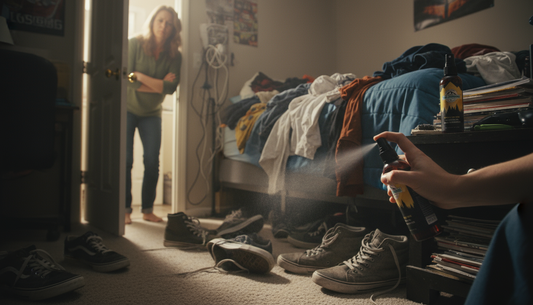 Parent dealing with smelly teen room clutter and odors