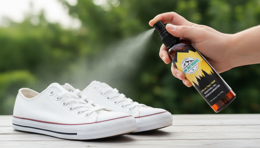Natural shoe deodorizer spray with plant-based ingredients for eliminating footwear odors