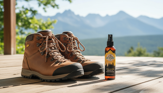 Freshly deodorized hiking boots ready for the trail