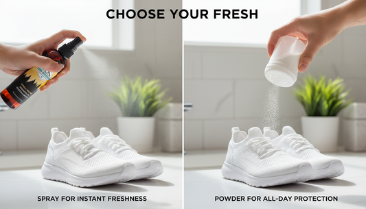 Comparing shoe spray and powder deodorizers for effective odor elimination