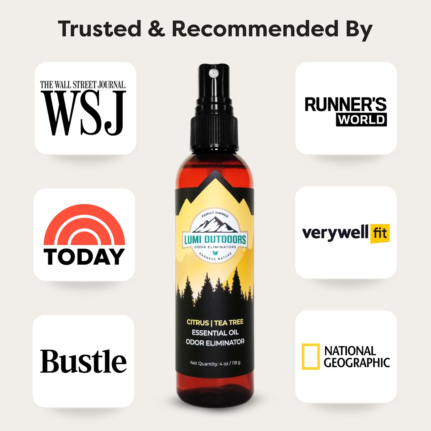 Lumi Outdoors Natural Shoe Deodorizer Spray | Citrus & Tea Tree