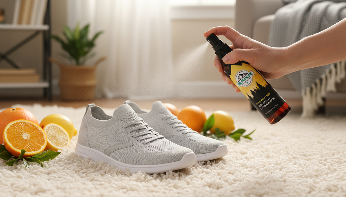 Natural shoe deodorizer spray refreshing sneakers for sensitive skin