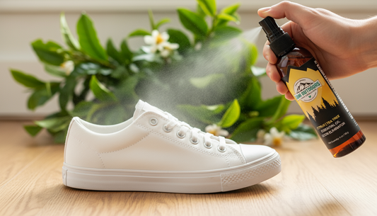 Natural tea tree oil spray refreshing shoes to eliminate odor