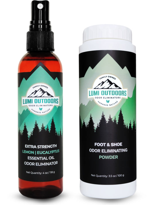 Shoe Odor Remover Spray & Foot Powder Bundle