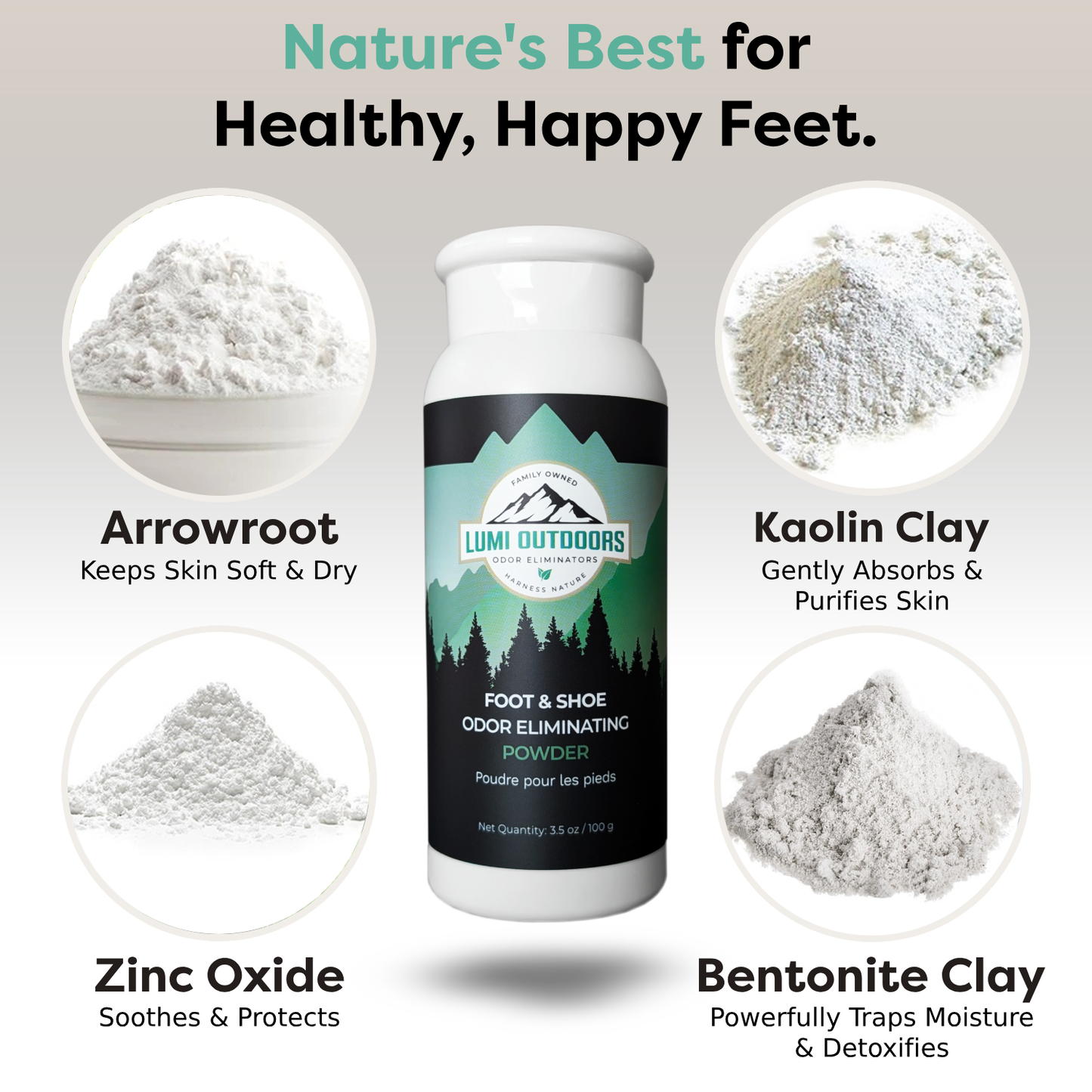 Natural Foot & Shoe Deodorizer Powder | Lemon