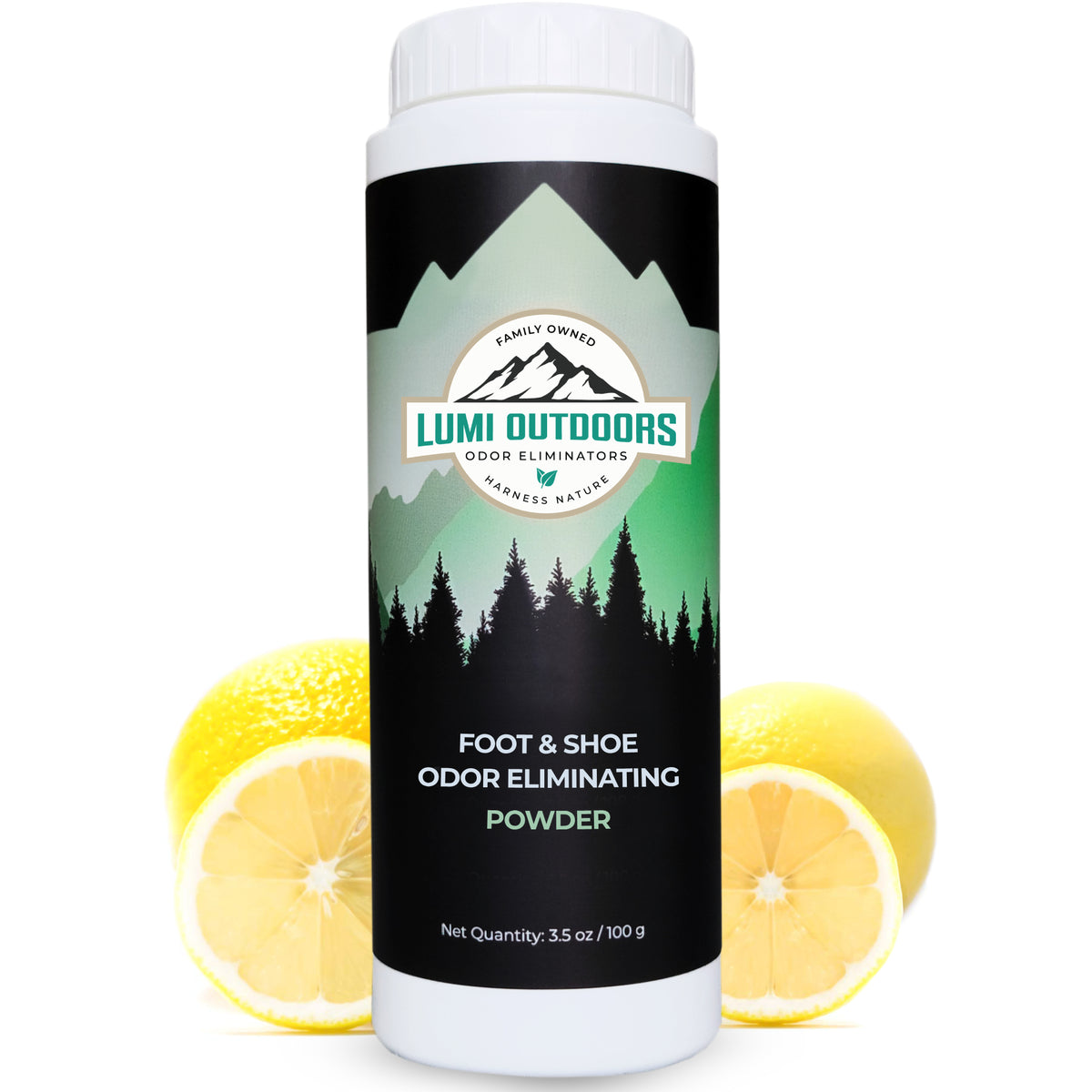 Lumi Outdoors Natural Shoe Deodorizer Powder | Energizing Lemongrass