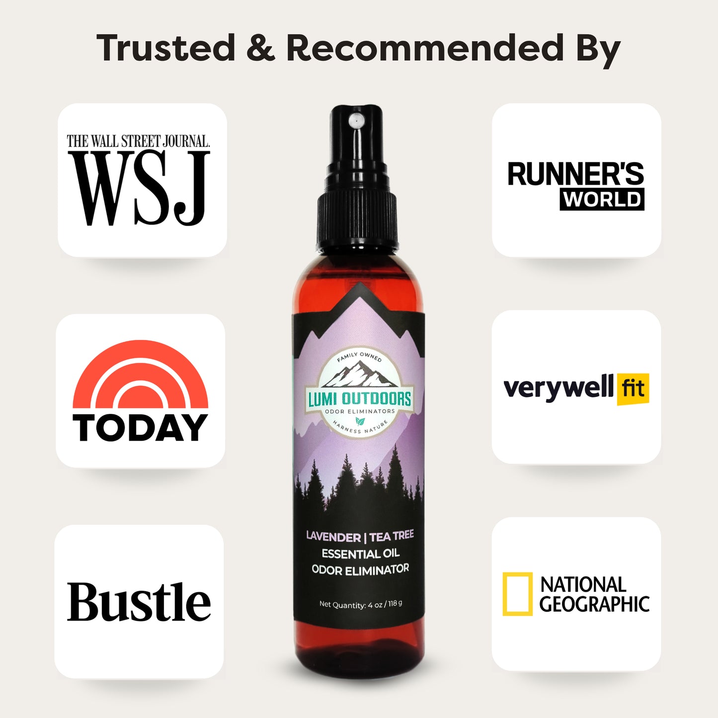 Lumi Outdoors Natural Shoe Deodorizer Spray | Lavender & Tea Tree