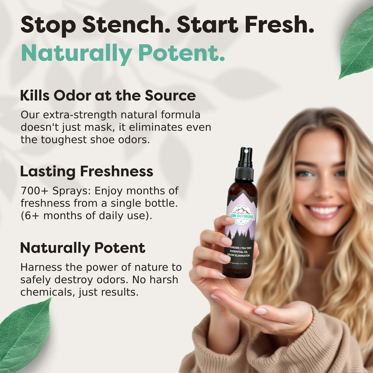 Natural Shoe Deodorizer Spray | Lavender & Tea Tree